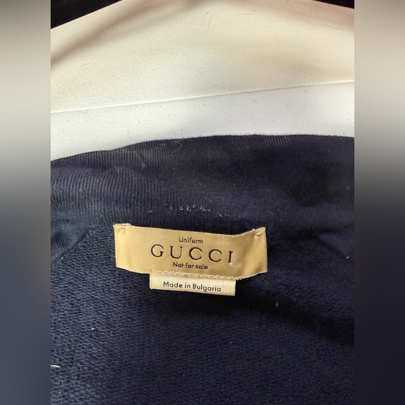 Gucci Navy Armband Signature Zip-up Uniform Sweater Sz XXL lot - Picture 5 of 13